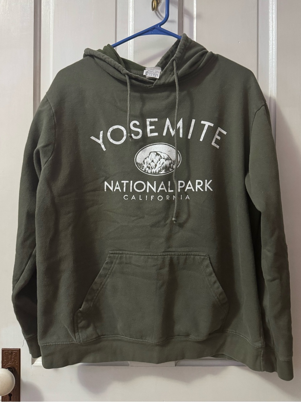 Olive Green Yosemite National Park Crewneck Hoodie